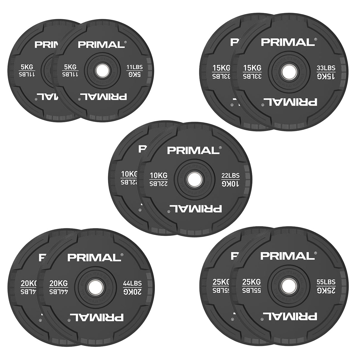 Primal Performance Series Black Rubber Bumper - 45lbs